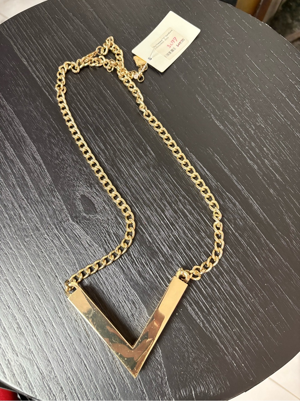 Gold V-Shaped Pendant Necklace - Women Jewelry